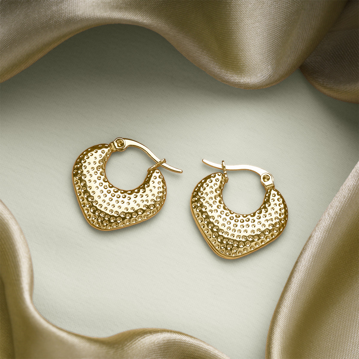 Gilded Crescent Hoops Earrings