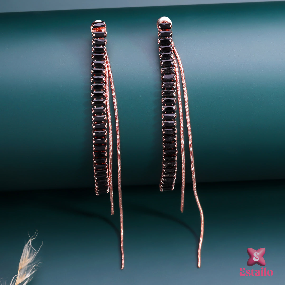 Midnight Rose Drop Earrings