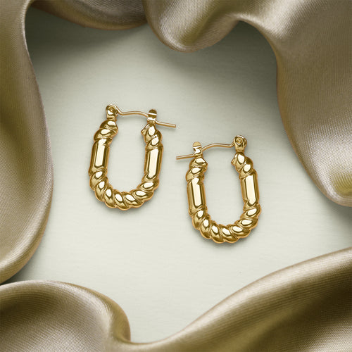 Golden Twist Hoops Earrings