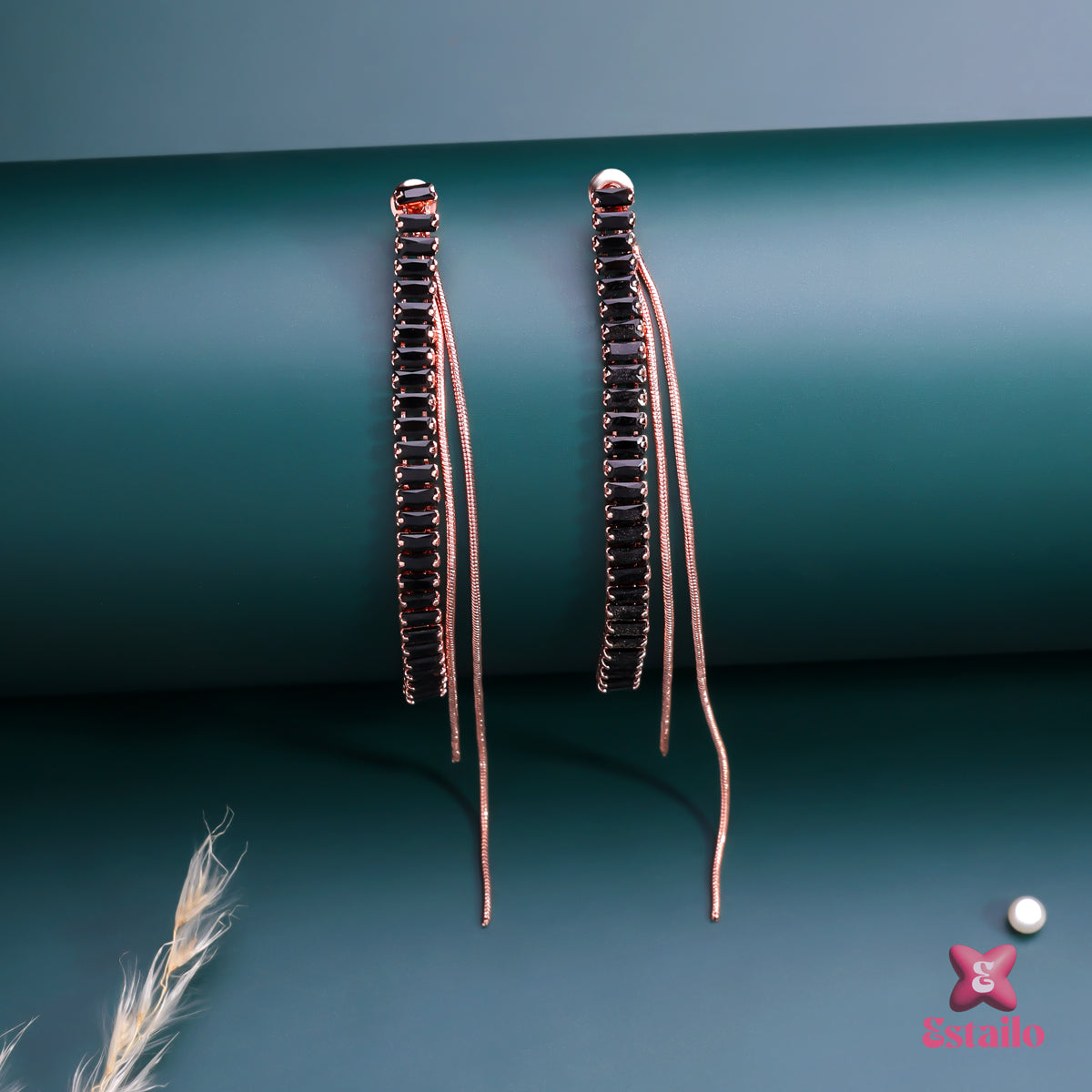Midnight Rose Drop Earrings