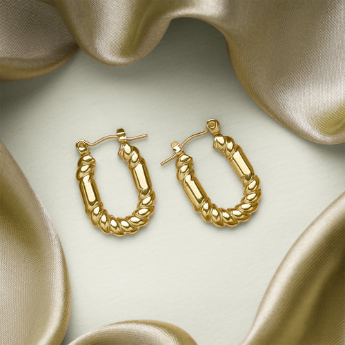 Golden Twist Hoops Earrings