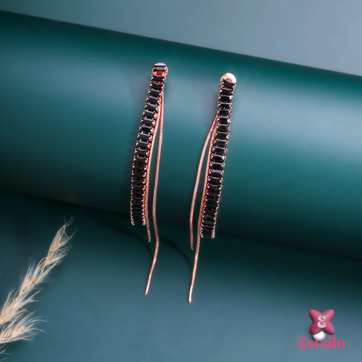 Midnight Rose Drop Earrings