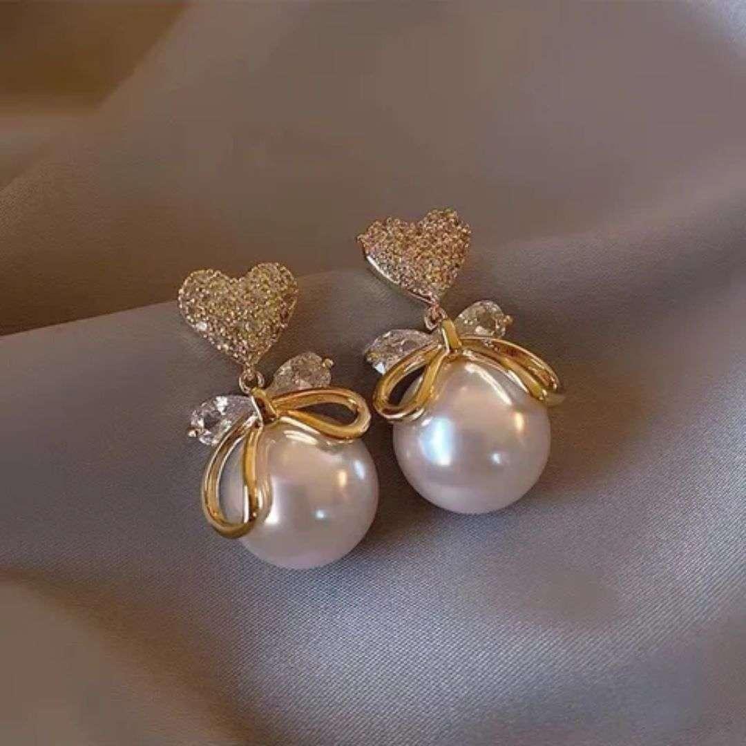 Heart of Pearl Drop Earring