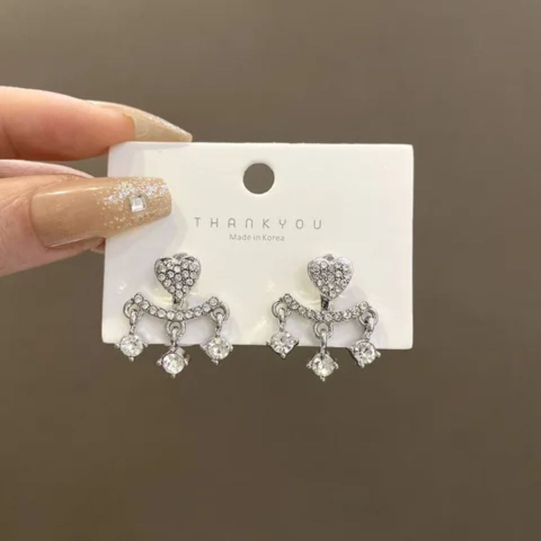 Bling Blogger heart Silver Earrings