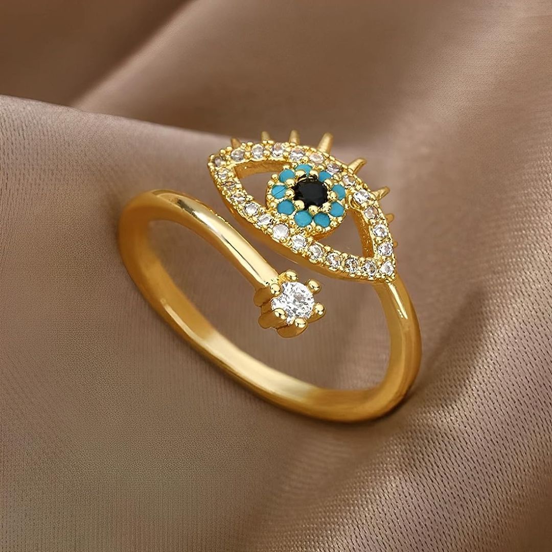 Exquisite Evil Eye Gold Ring