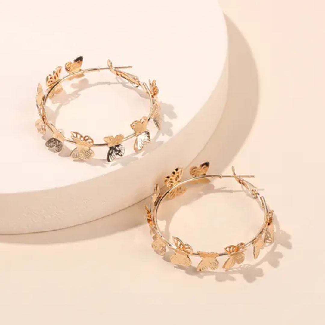 Float like A Butterfly Hoop Earrings