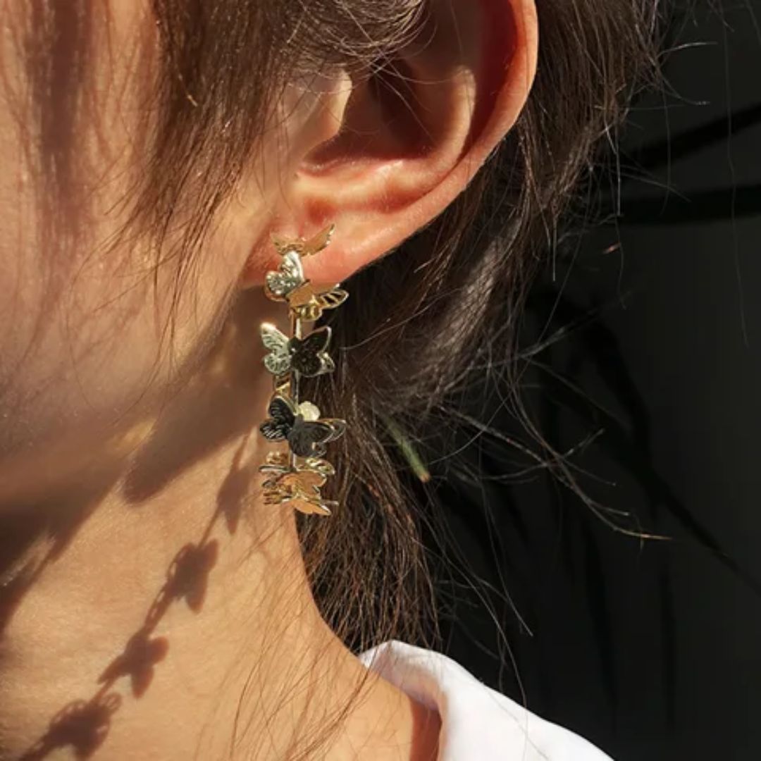 Float like A Butterfly Hoop Earrings