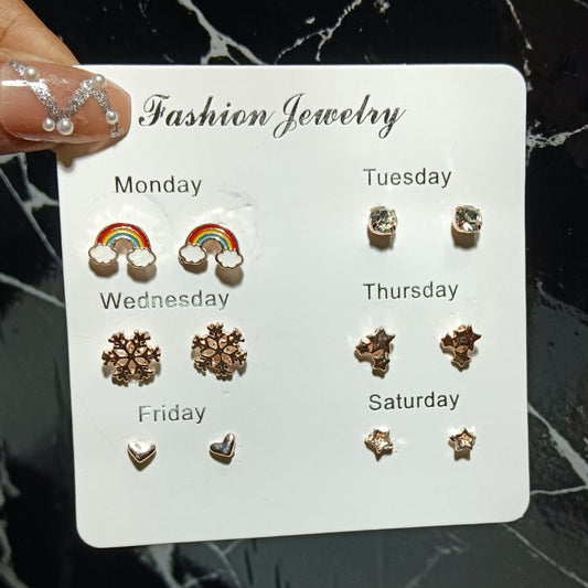 Cocktail Mix Stud Card Earrings