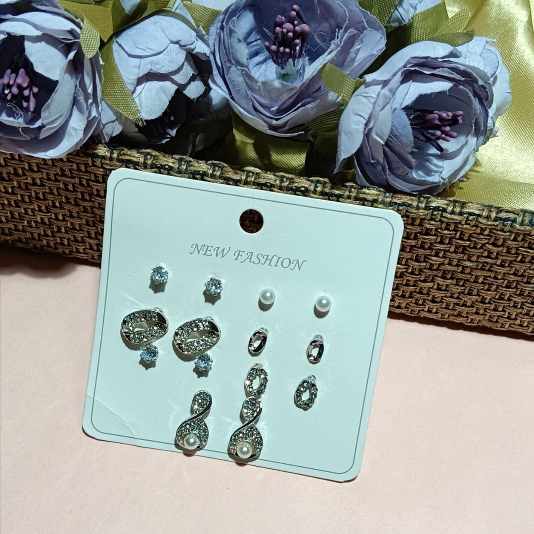 Cocktail Mix Stud Card Earrings
