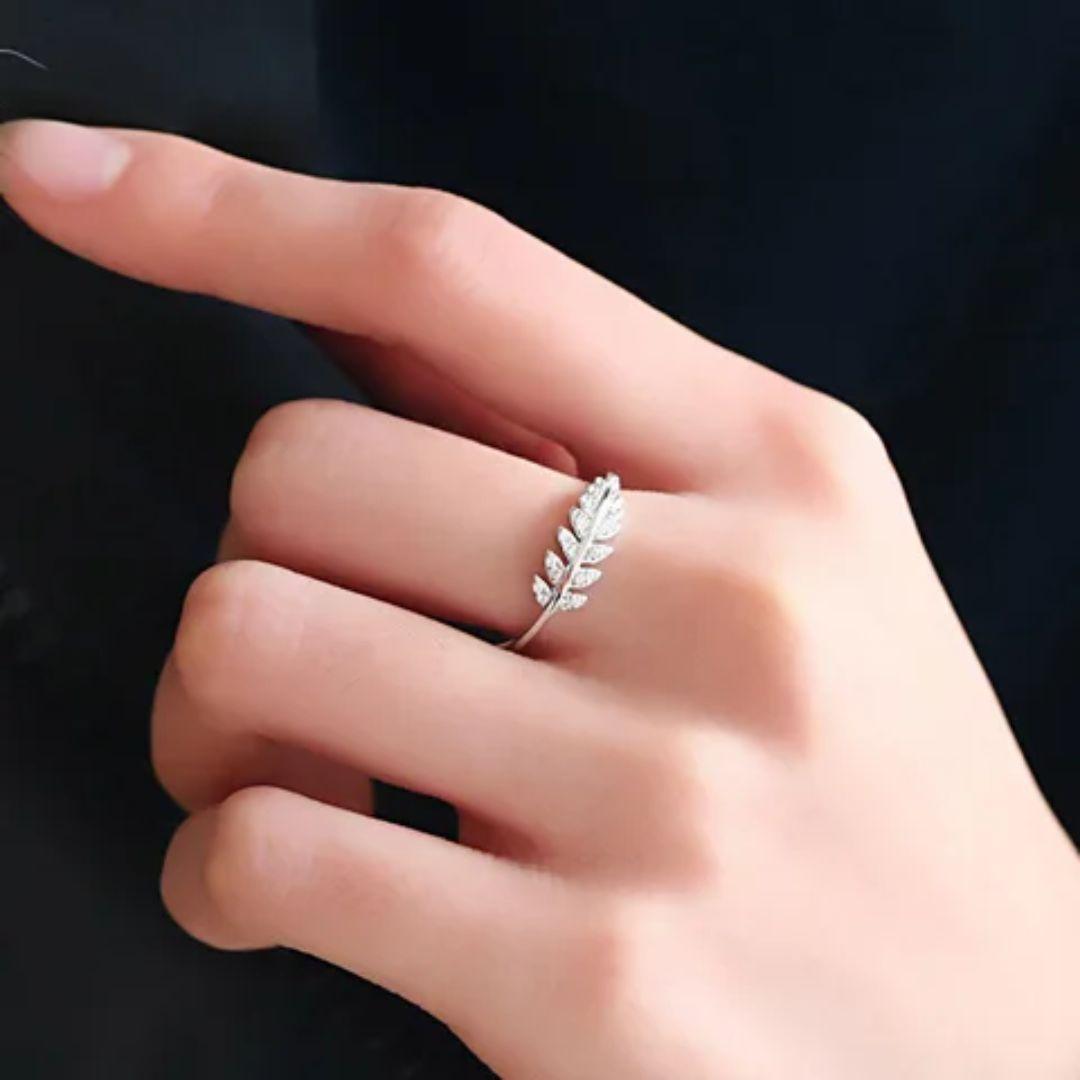 Dazzling Dainty Leaf Ring