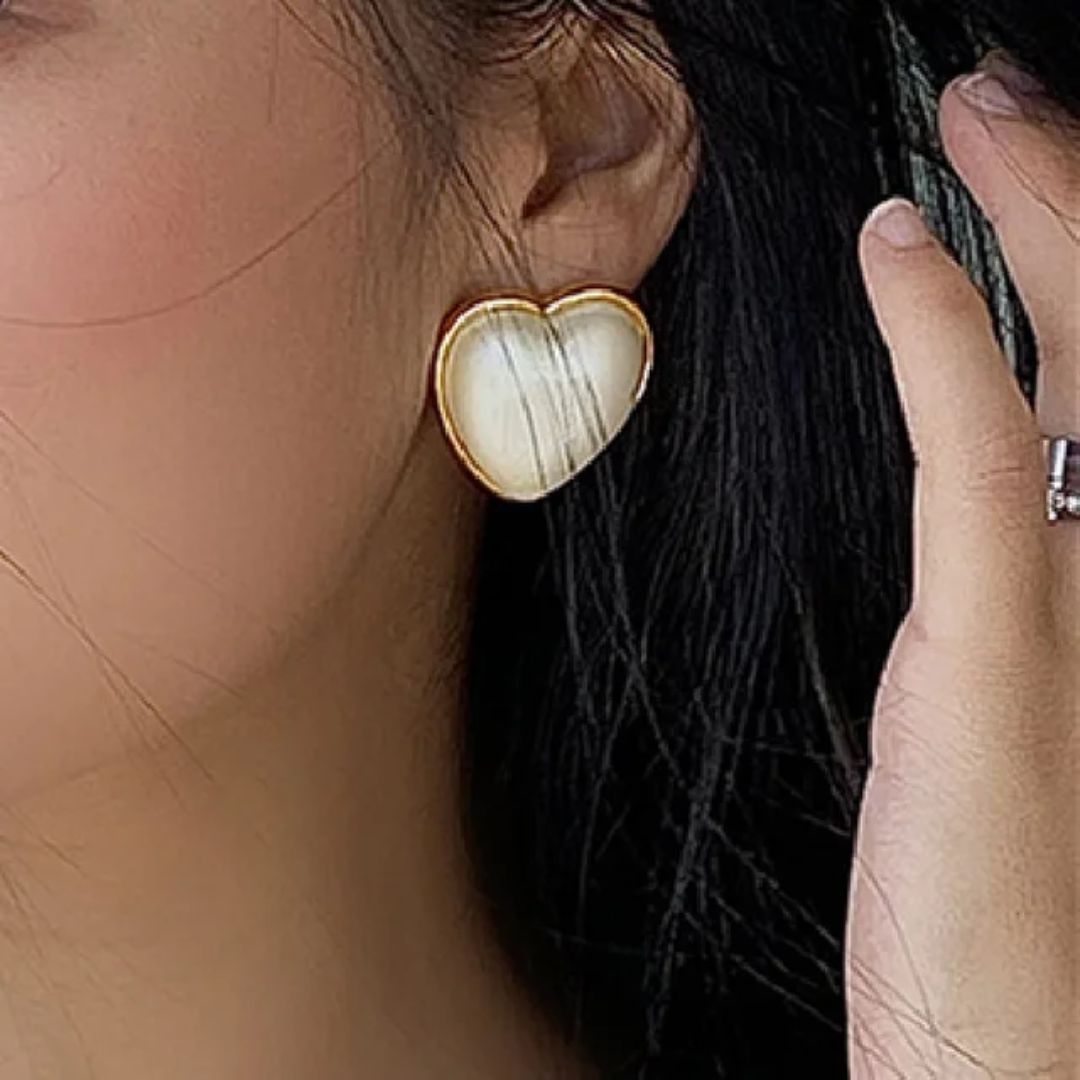 Bling Blogger pearl Heart Earrings