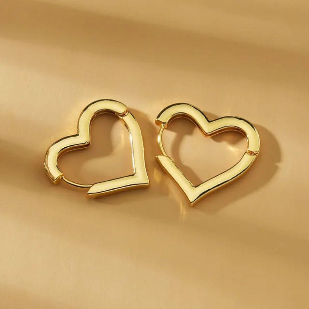 Dainty Chic Heart Hoop Earrings