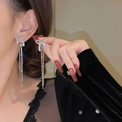 Bling Blogger Chain Bow Earrings