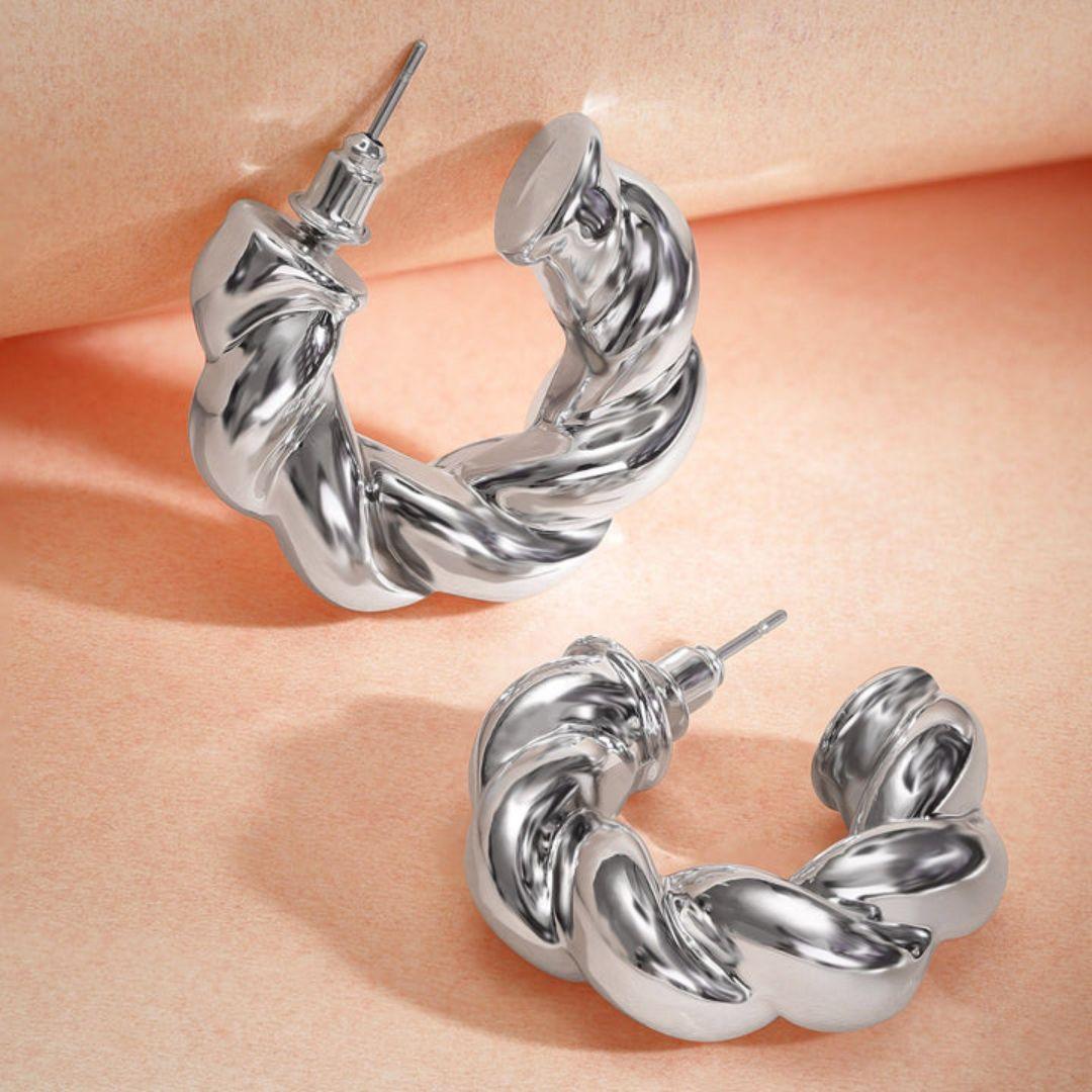 As Pretty As Silver Hoop Earrings