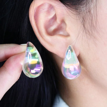 Tear Drop Luxe Stud Earrings (Rainbow)