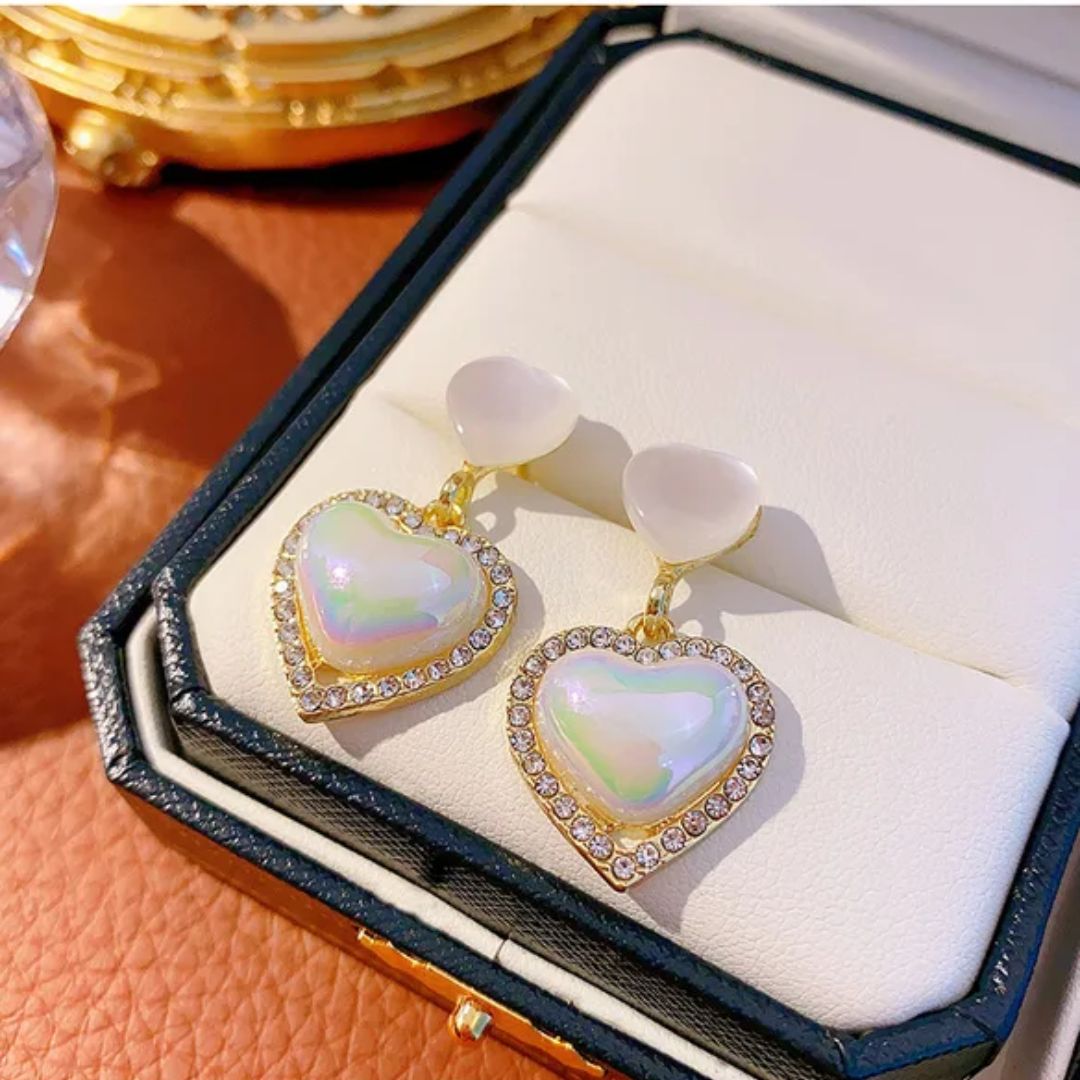 Have A Heart Of Gold Pearl Earrings