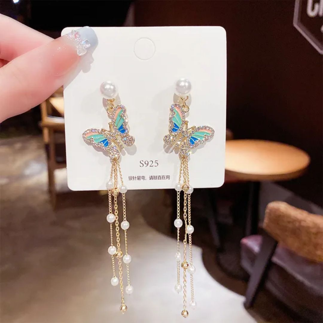 Social Butterfly Long Chain Earrings