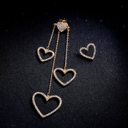 Bling Blogger Heart Long Chain Earrings