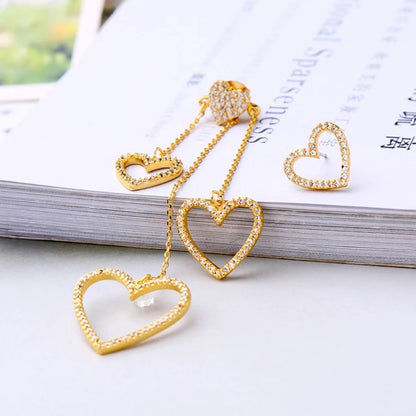 Bling Blogger Heart Long Chain Earrings