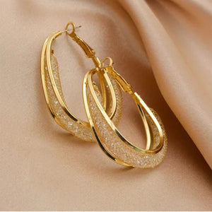 Crystal Hoops Earrings