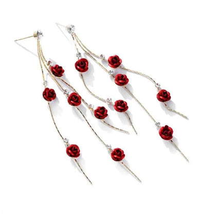 As Pretty As Flower Long Chain Earrings