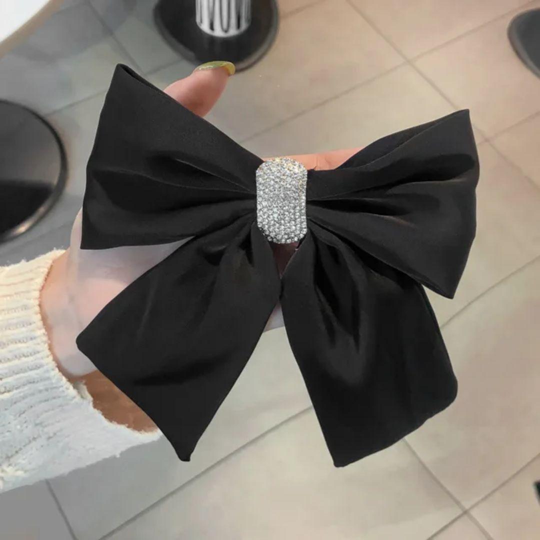 Oversized Rhinestone Bow Clip