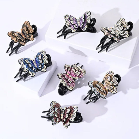Rhinestone Butterfly hair clip (Pack of 2)