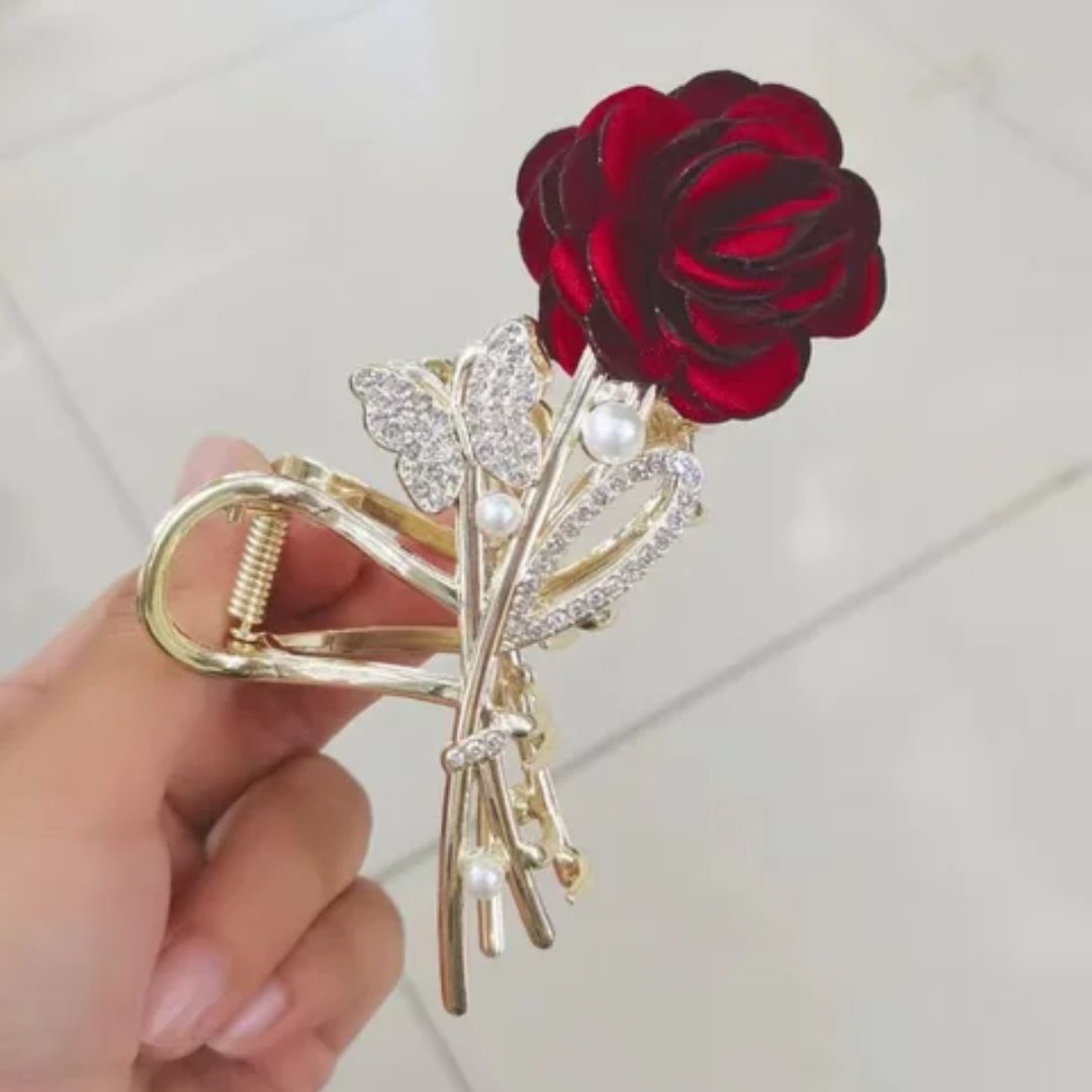 Flower Rhinestone Claw