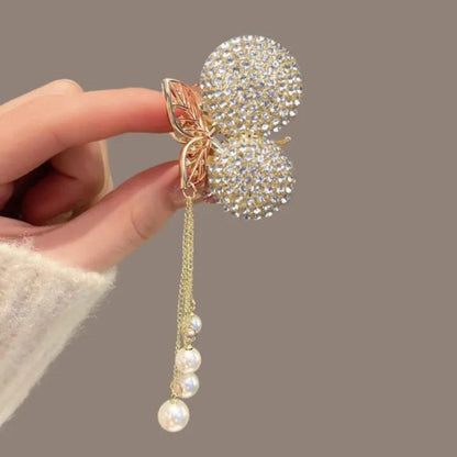 Pearl Butterfly Tassel Hair Clip