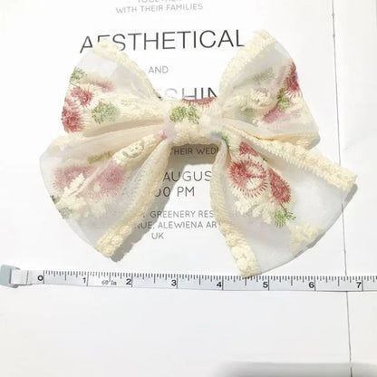 Oversized Floral Bow Clip (Pack of 1)