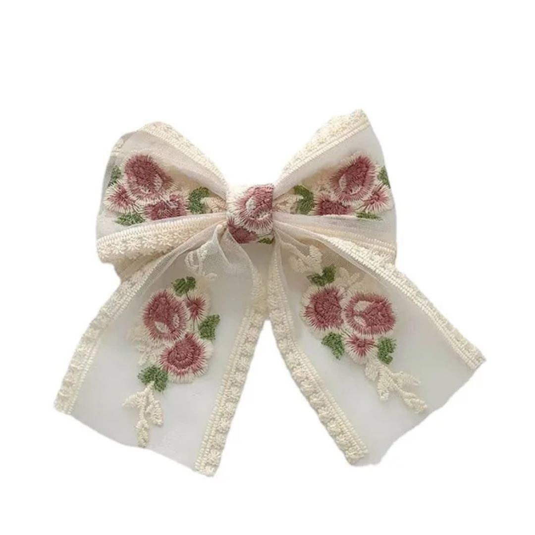 Oversized Floral Bow Clip (Pack of 1)