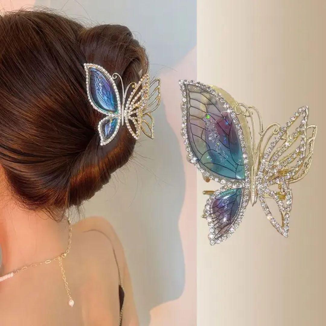 Rhinestone Butterfly Hair claw