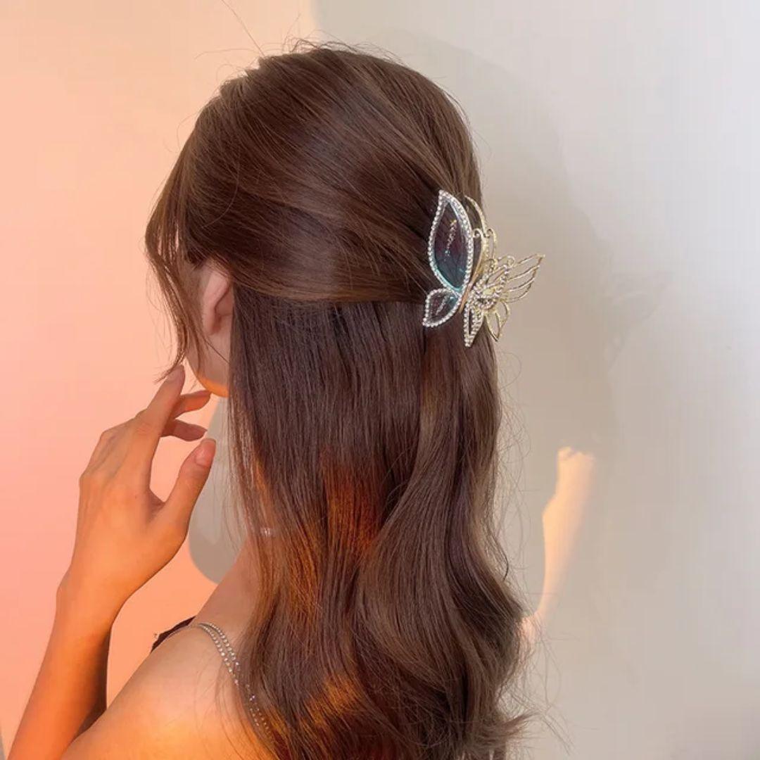 Rhinestone Butterfly Hair claw