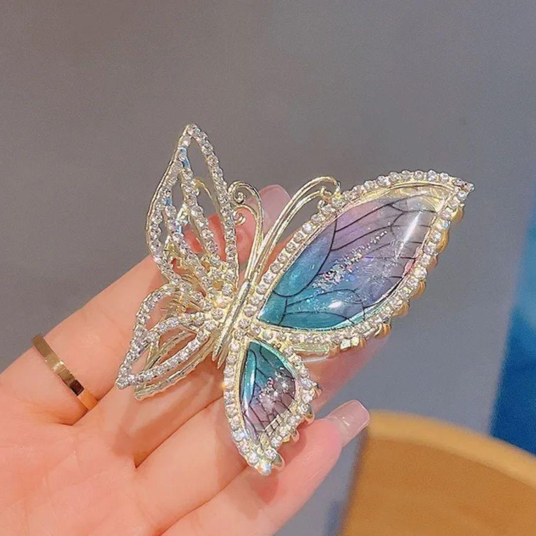 Rhinestone Butterfly Hair claw