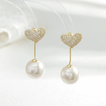 A Pearl Of Wisdom Heart Earrings