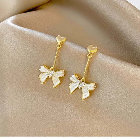 Bling Blogger Heart Bow Earrings