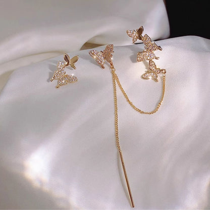 Social Butterfly long Chain Earcuff ( single ear )