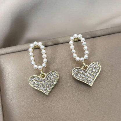 A Pearl Of Wisdom Heart  Earrings