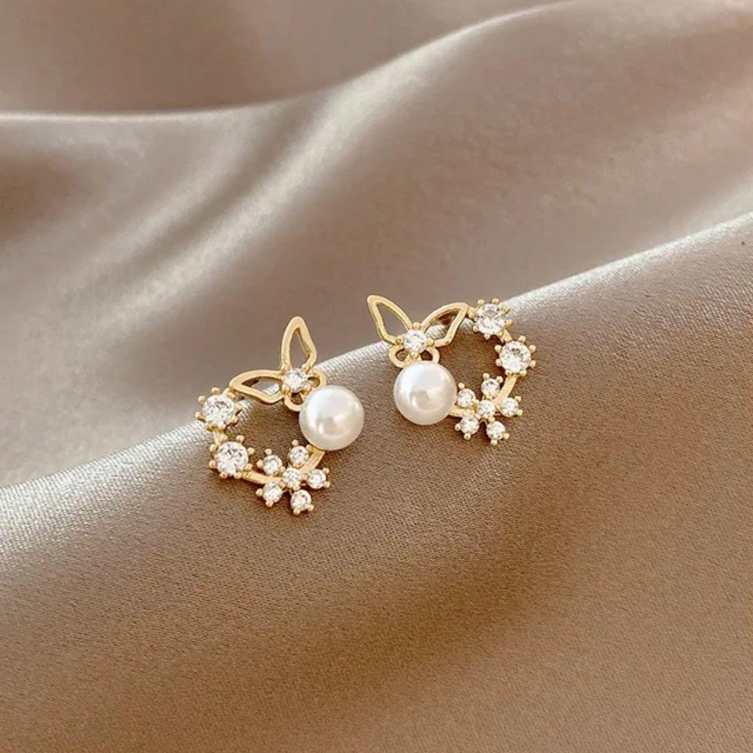 Social Butterfly Pearl Earrings