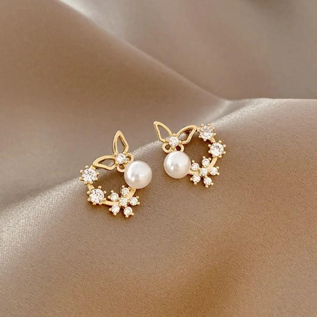 Social Butterfly Pearl Earrings