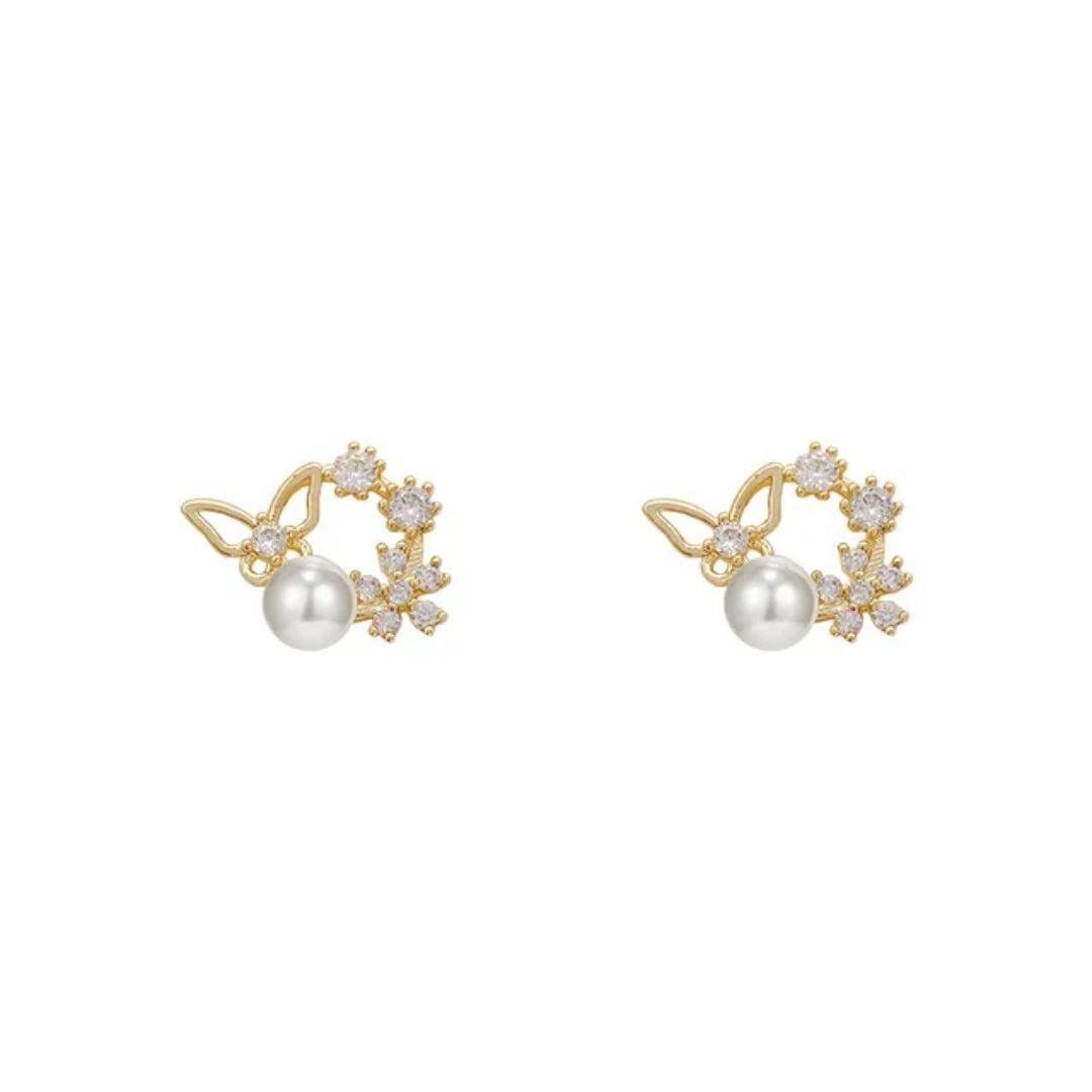 Social Butterfly Pearl Earrings