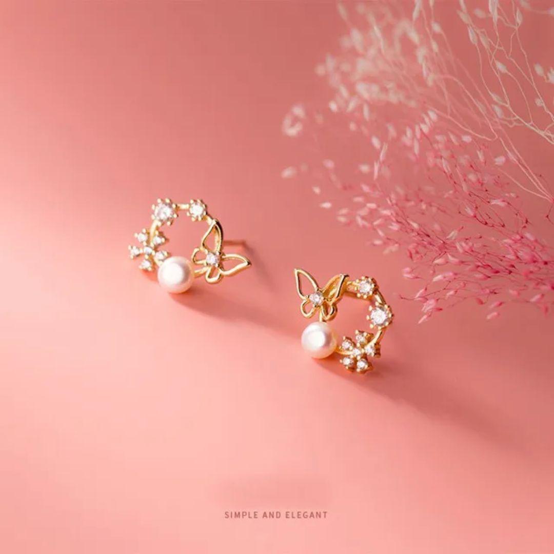 Social Butterfly Pearl Earrings