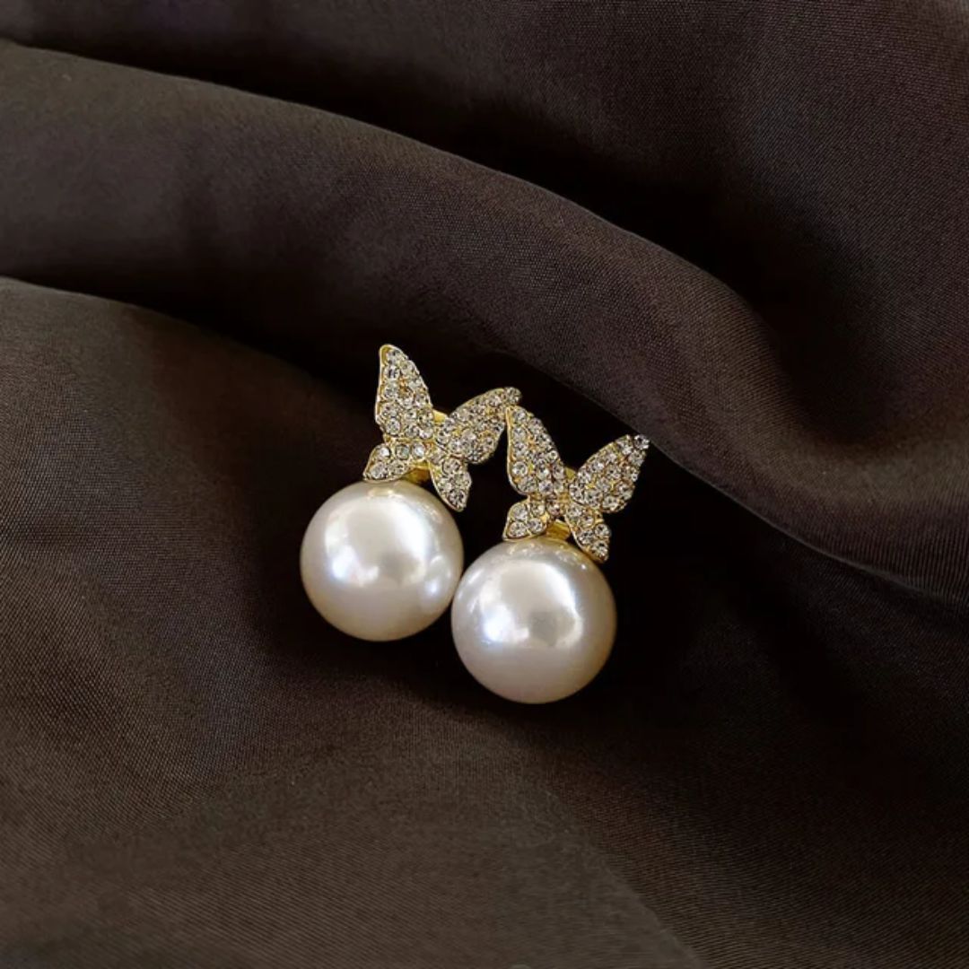 Social Butterfly Pearl Earrings