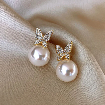 Social Butterfly Pearl Earrings