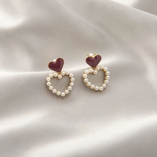 A Pearl Of Wisdom Heart Earrings