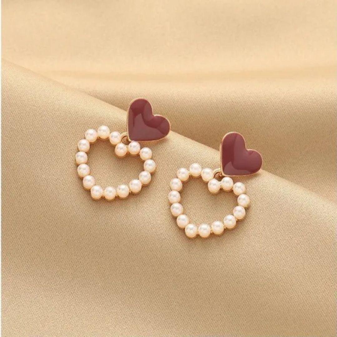 A Pearl Of Wisdom Heart Earrings