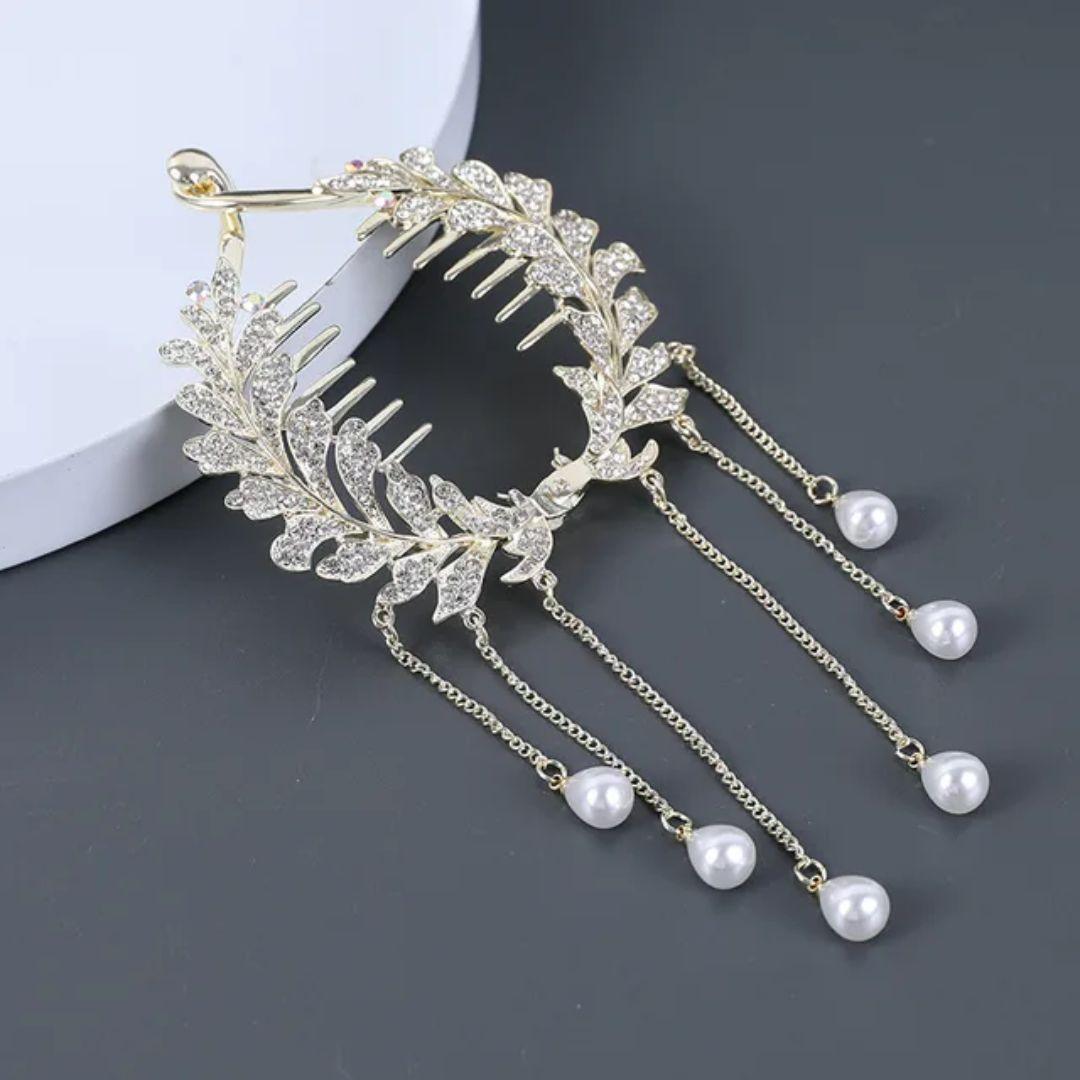 Rhinestone Pearl Hair Clips