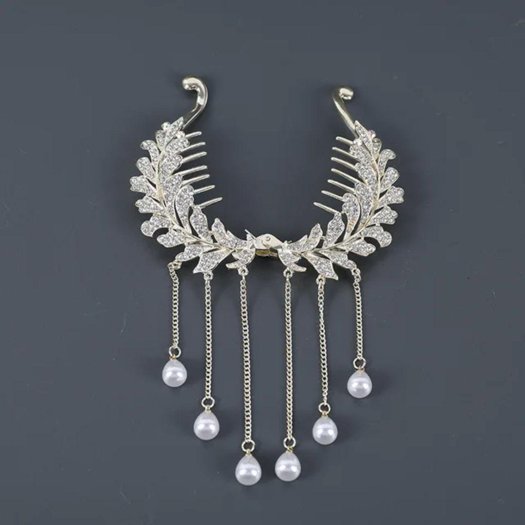 Rhinestone Pearl Hair Clips