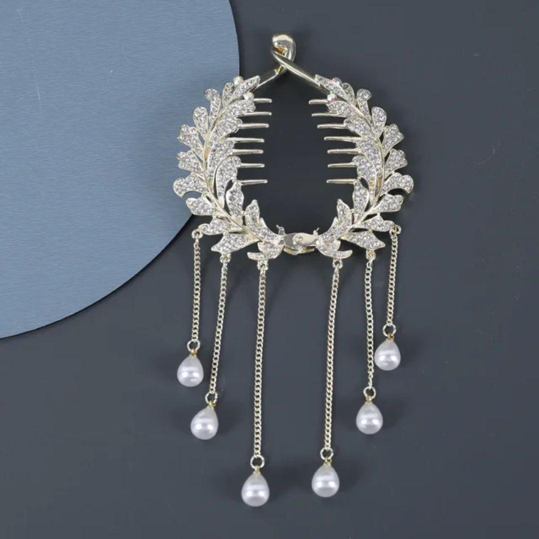 Rhinestone Pearl Hair Clips