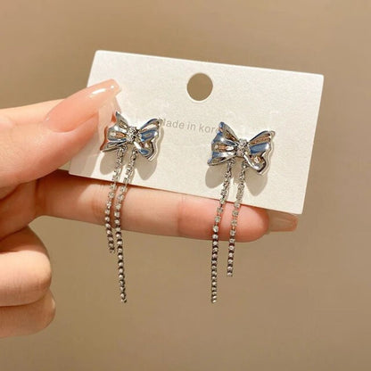 Bling Blogger Chain Bow Earrings